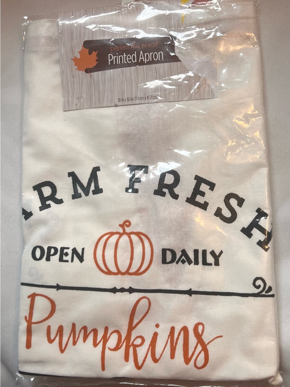 NWT Perfect Harvest "Farm Fresh Pumpkins" Cotton Kitchen Apron